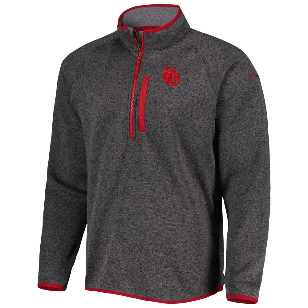 Men's Columbia Gray Oklahoma Sooners Canyon Point Raglan Half-Zip Top