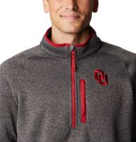 Men's Columbia Gray Oklahoma Sooners Canyon Point Raglan Half-Zip Top