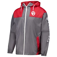 Men's Columbia Gray Oklahoma Sooners Flash Challenger II Omni-Shade Full-Zip Windbreaker Jacket