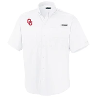 Men's Columbia White Oklahoma Sooners Big & Tall Collegiate Tamiami Button-Down Shirt