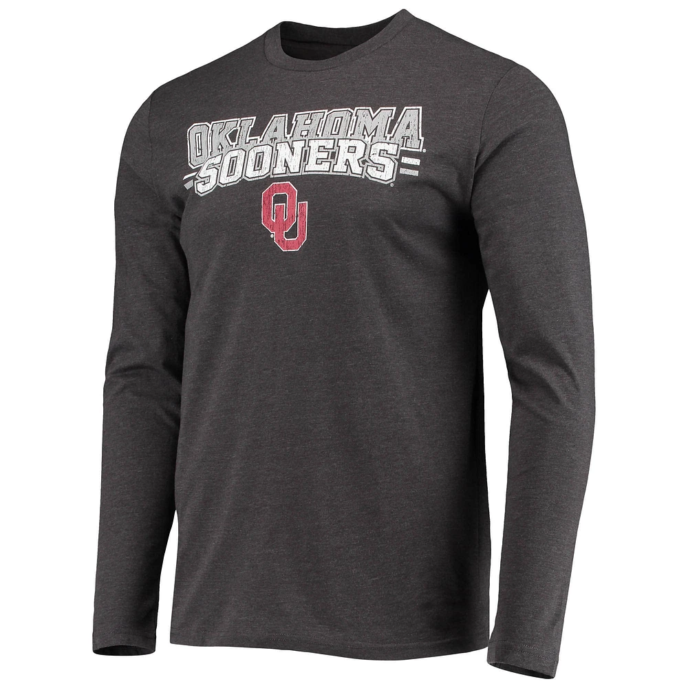 Men's Concepts Sport Crimson/Heathered Charcoal Oklahoma Sooners Meter Long Sleeve T-Shirt & Pants Sleep Set