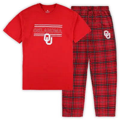 Oklahoma Sooners Concepts Sport Big & Tall Plaid Pants Sleep Set - Crimson