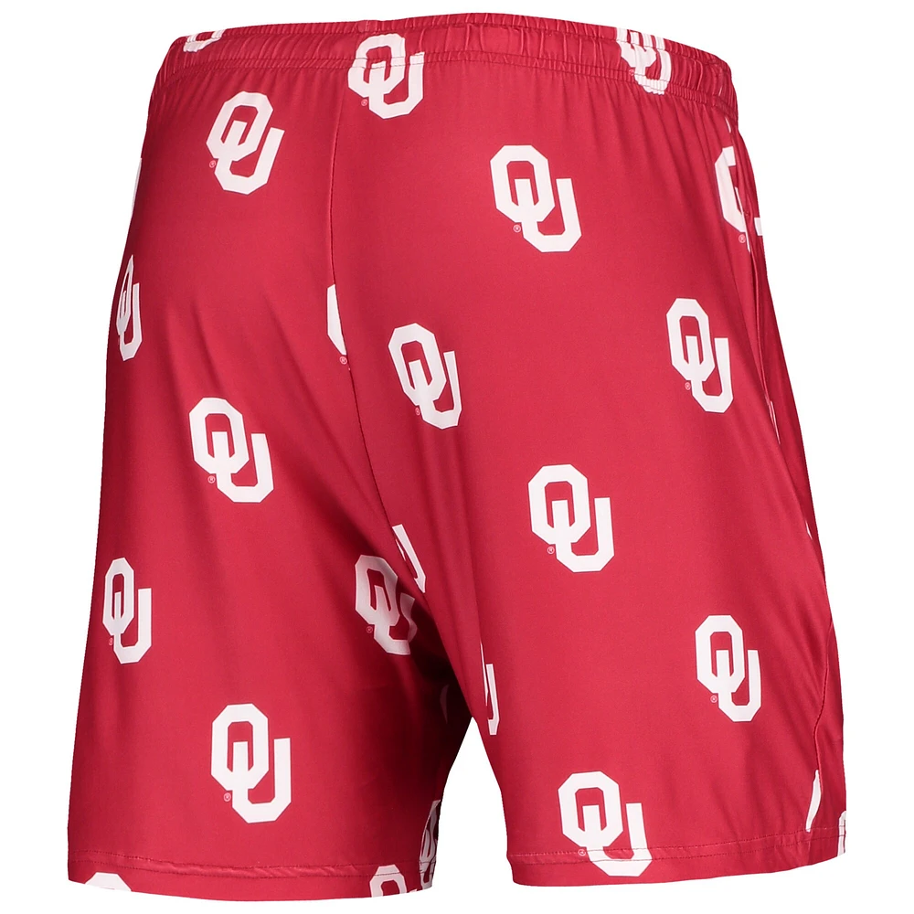 Concepts Sport Crimson Oklahoma Sooners Flagship Allover Print Jam Shorts pour homme