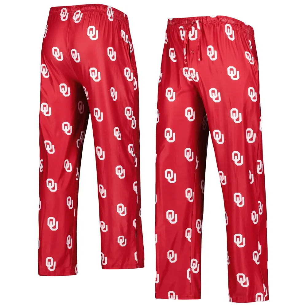 Concepts Sport Crimson Oklahoma Sooners Logo Flagship Allover Print Pantalon pour homme