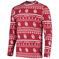 Men's Concepts Sport Crimson Oklahoma Sooners Ugly Sweater Knit Long Sleeve Top and Pant Set