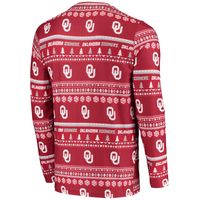 Men's Concepts Sport Crimson Oklahoma Sooners Ugly Sweater Knit Long Sleeve Top and Pant Set