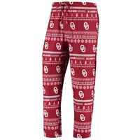 Men's Concepts Sport Crimson Oklahoma Sooners Ugly Sweater Knit Long Sleeve Top and Pant Set