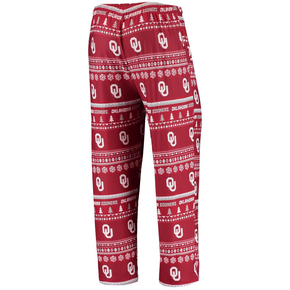 Men's Concepts Sport Crimson Oklahoma Sooners Ugly Sweater Knit Long Sleeve Top and Pant Set