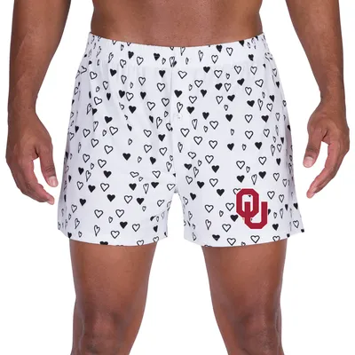Oklahoma Sooners Concepts Sport Epiphany Allover Print Knit Boxer Shorts - White