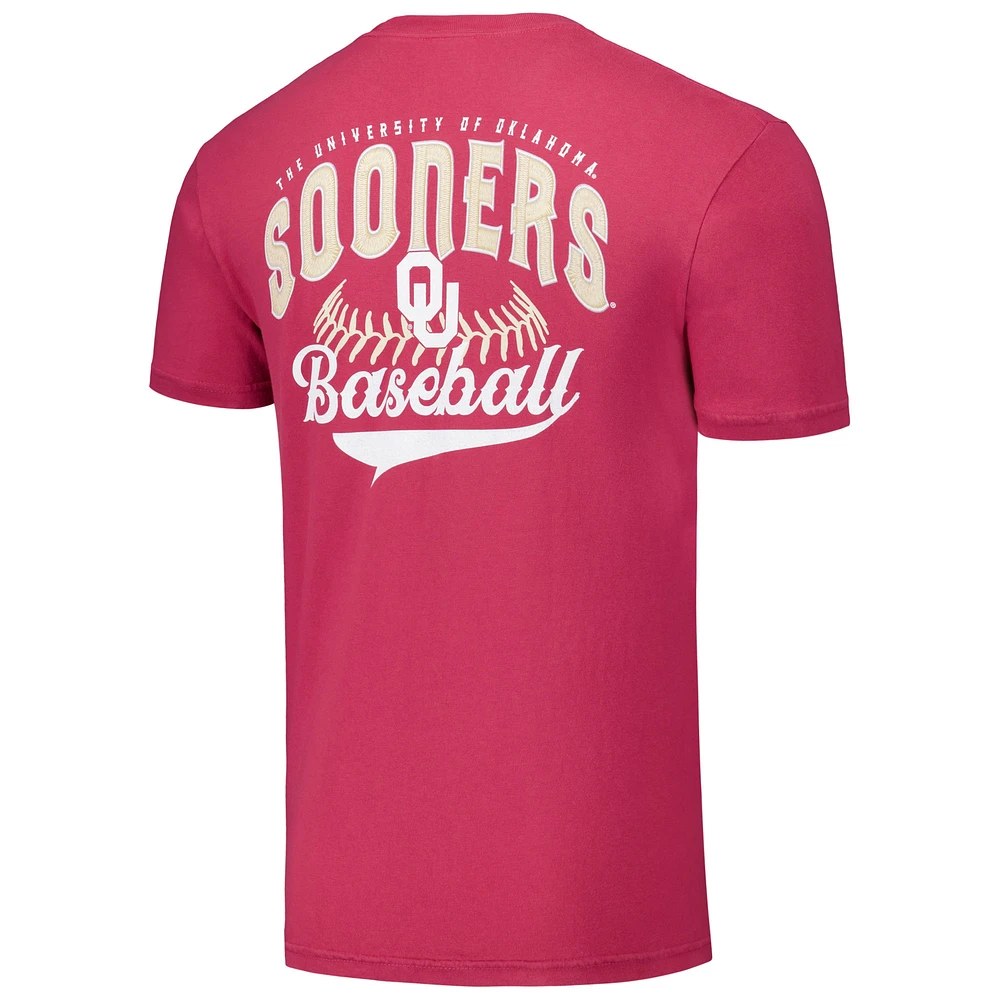 T-shirt de baseball pour hommes, couleurs confortables, pourpre, Oklahoma Sooners