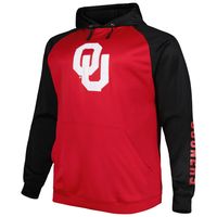 Men's Crimson Oklahoma Sooners Big & Tall Raglan Fleece Pullover Hoodie