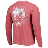Men's Crimson Oklahoma Sooners Circle Campus Scene Long Sleeve T-Shirt