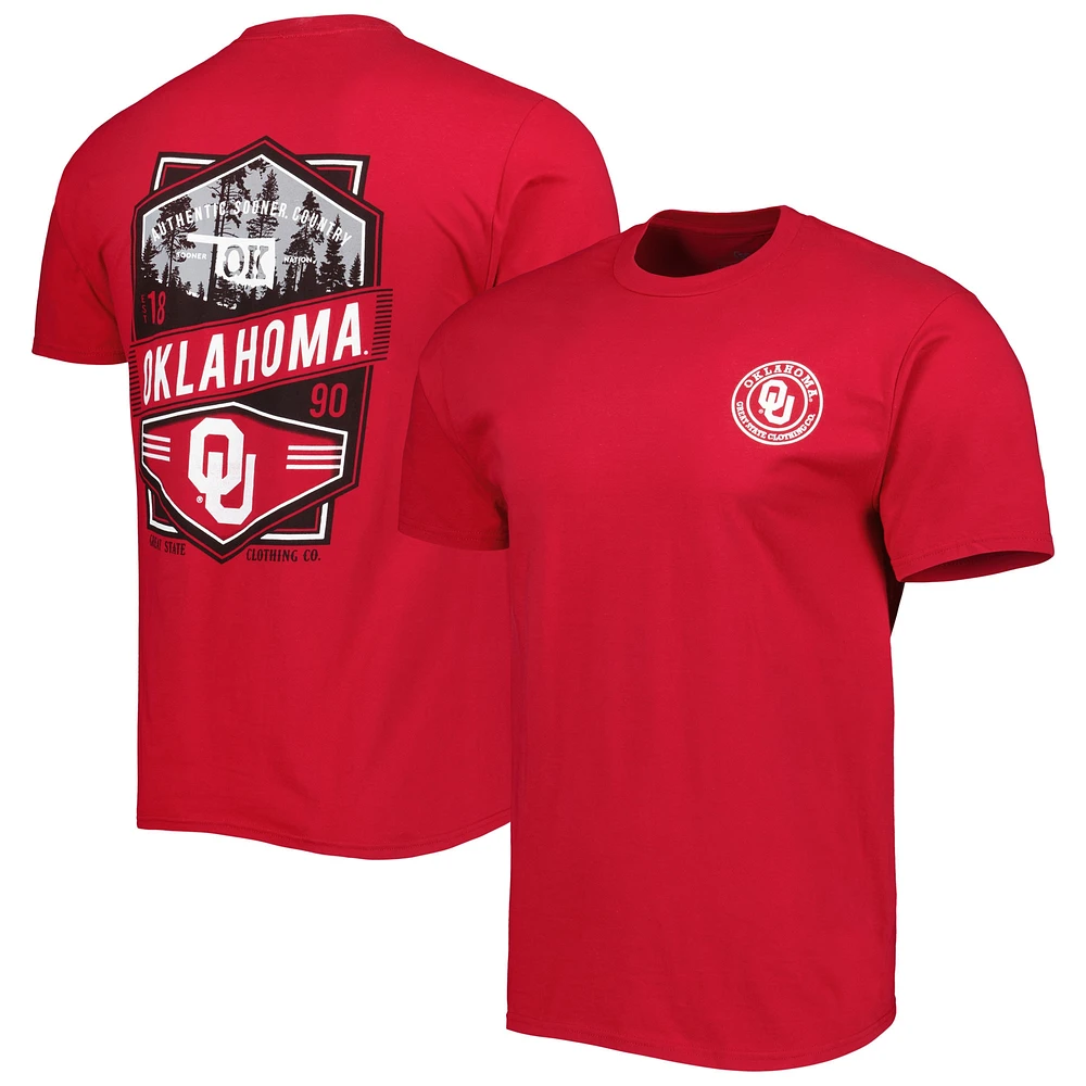 T-shirt cramoisi Oklahoma Sooners Double Diamond Crest pour homme