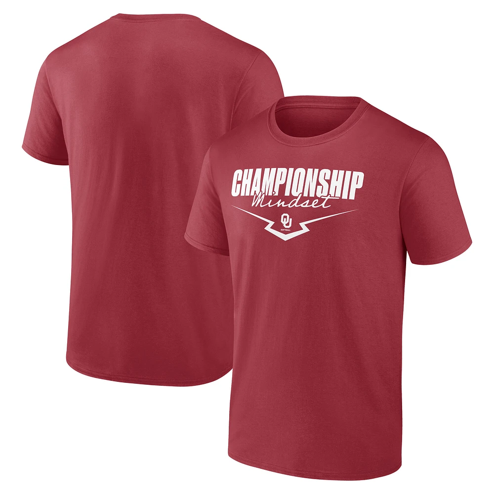 Men's  Crimson Oklahoma Sooners Softball Championship Mindset T-Shirt