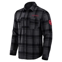 Chemise boutonnée à carreaux décontractée pour homme de la collection Darius Rucker par Fanatics, noire, Oklahoma Sooners