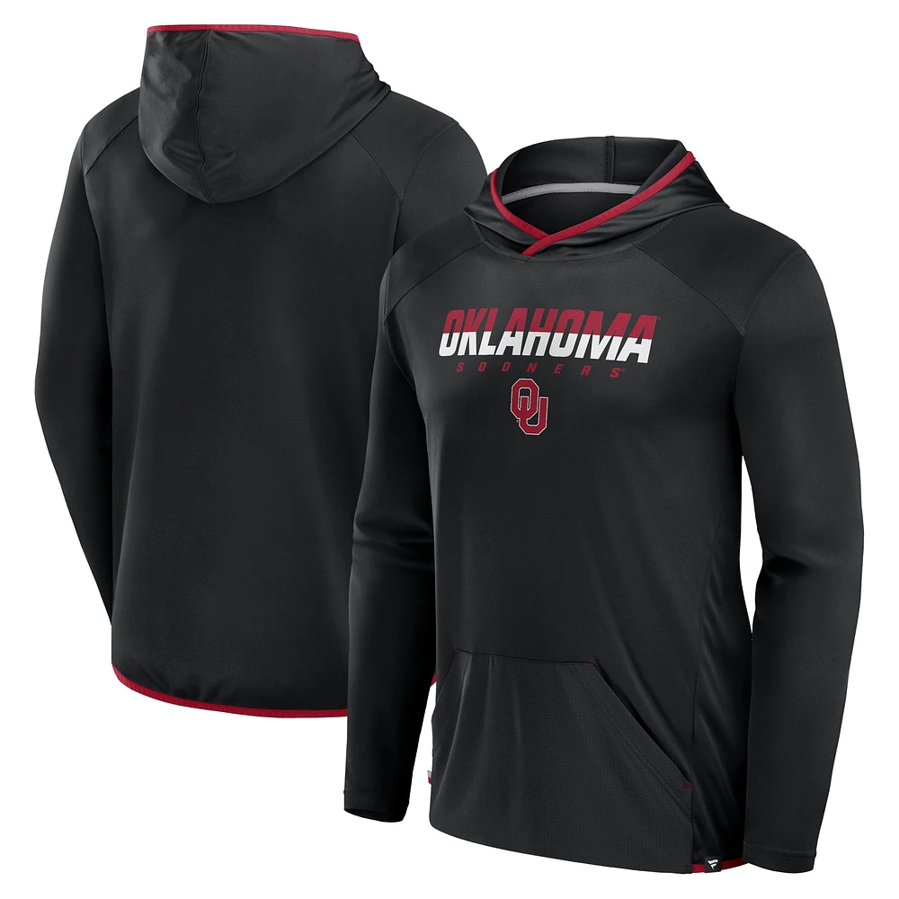 T-shirt à capuche de transition Fanatics noir/cramoisi pour homme Oklahoma Sooners