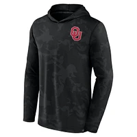 T-shirt à manches longues capuche camouflage Fanatics noir Oklahoma Sooners pour hommes