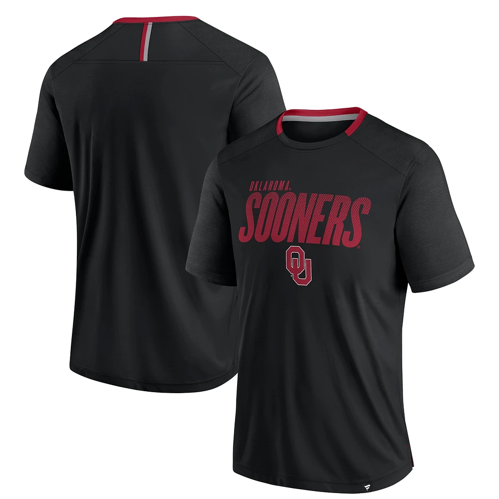 T-shirt noir fanatique pour homme Oklahoma Sooners Defender Fade Slant