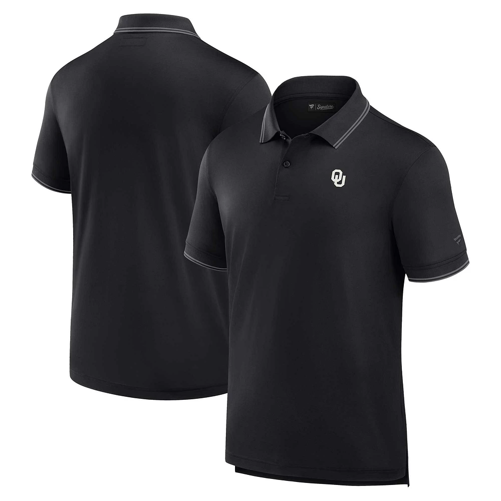 Men's Fanatics Black Oklahoma Sooners Front Office Pique Polo