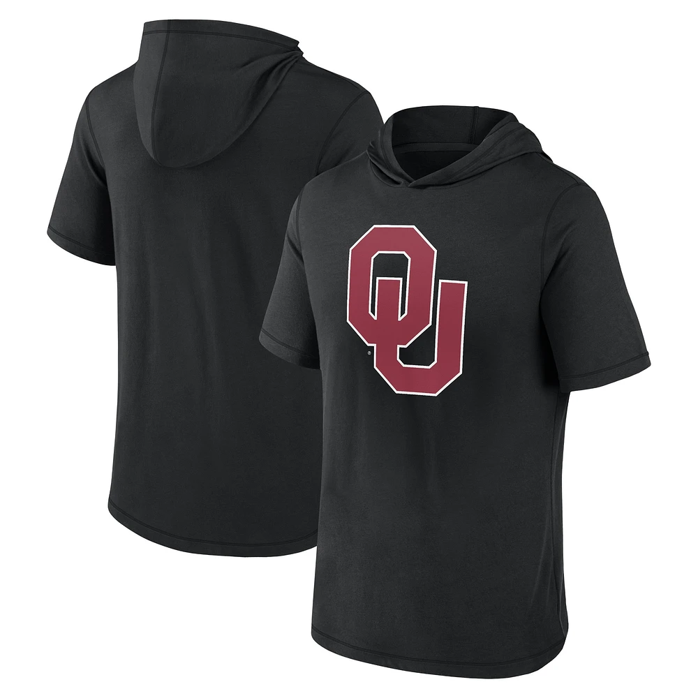 T-shirt à capuche avec logo principal Fanatics pour hommes, noir, Oklahoma Sooners