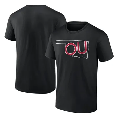 Oklahoma Sooners Fanatics Branded State Outline T-Shirt - Black