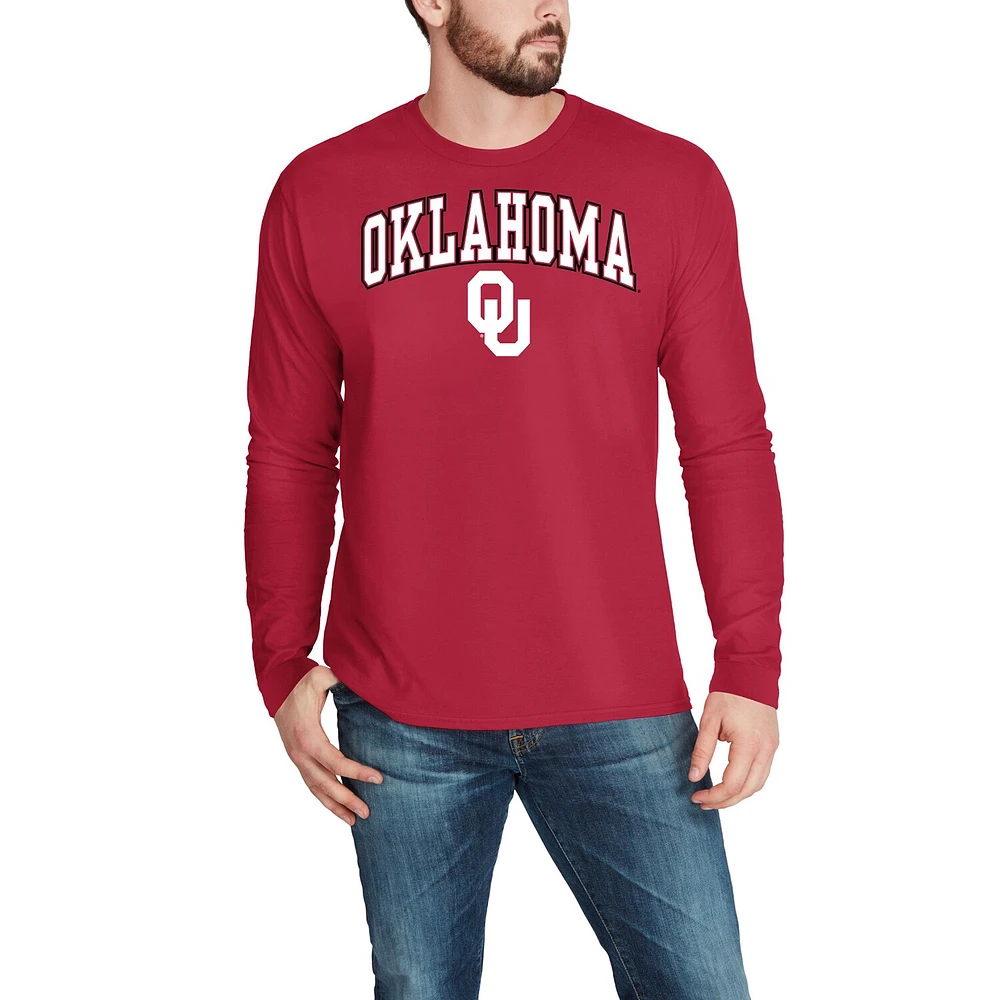 T-shirt à manches longues Fanatics Cardinal Oklahoma Sooners Campus pour hommes