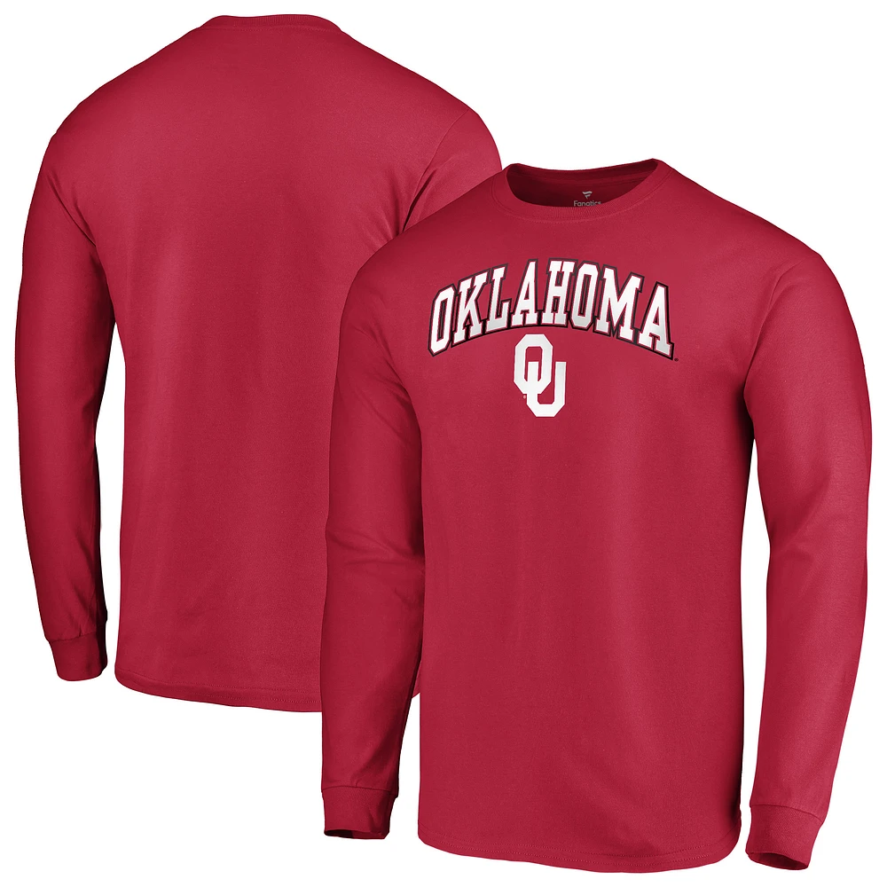 T-shirt à manches longues Fanatics Cardinal Oklahoma Sooners Campus pour hommes