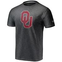 T-shirt à teinture par espacement avec logo principal classique Fanatics Charcoal Oklahoma Sooners pour hommes