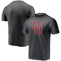 T-shirt à teinture par espacement avec logo principal classique Fanatics Charcoal Oklahoma Sooners pour hommes