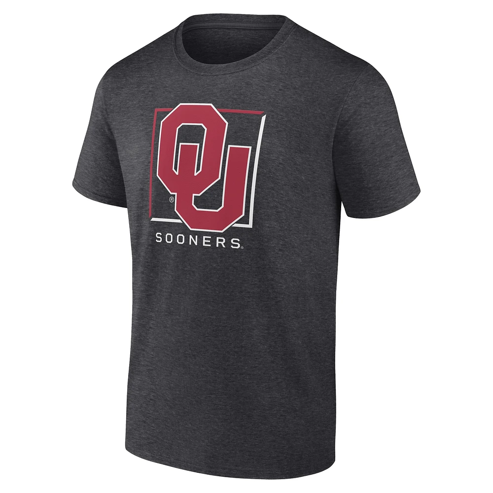 Men's Fanatics  Charcoal Oklahoma Sooners Fundamentals Halved Team T-Shirt