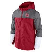 Men's Fanatics Crimson/Gray Oklahoma Sooners Game Day Ready Full-Zip Jacket