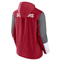 Veste entièrement zippée Fanatics Crimson/Gris Oklahoma Sooners Game Day Ready pour hommes