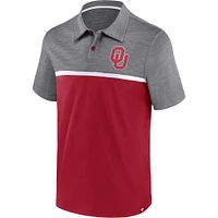 Men's Fanatics Crimson/Gray Oklahoma Sooners Polo