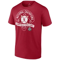 T-shirt à glissière pour hommes Fanatics Crimson Oklahoma Sooners 2022 NCAA Softball Women's College World Series Champions