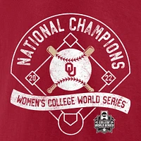 Men's Fanatics Crimson Oklahoma Sooners 2022 NCAA Softball Women's College World Series Champions Slide T-Shirt