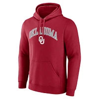 Men's Fanatics Crimson Oklahoma Sooners Arched Logo Pullover Hoodie