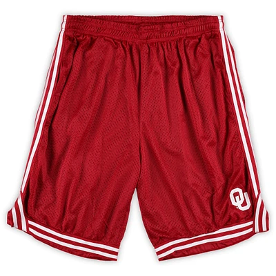 Short en maille à double rayure Fanatics Crimson Oklahoma Sooners pour homme, taille grande et