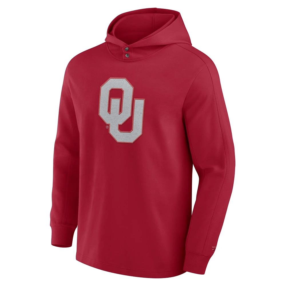 Men's Fanatics Crimson Oklahoma Sooners Blaze Tri-Blend Pullover Hoodie