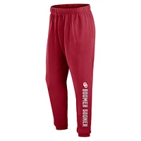 Pantalon de survêtement en polaire Fanatics Crimson Oklahoma Sooners Chop Block pour hommes