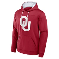 Men's Fanatics  Crimson Oklahoma Sooners Defender Dot Faded Primary Pullover Hoodie