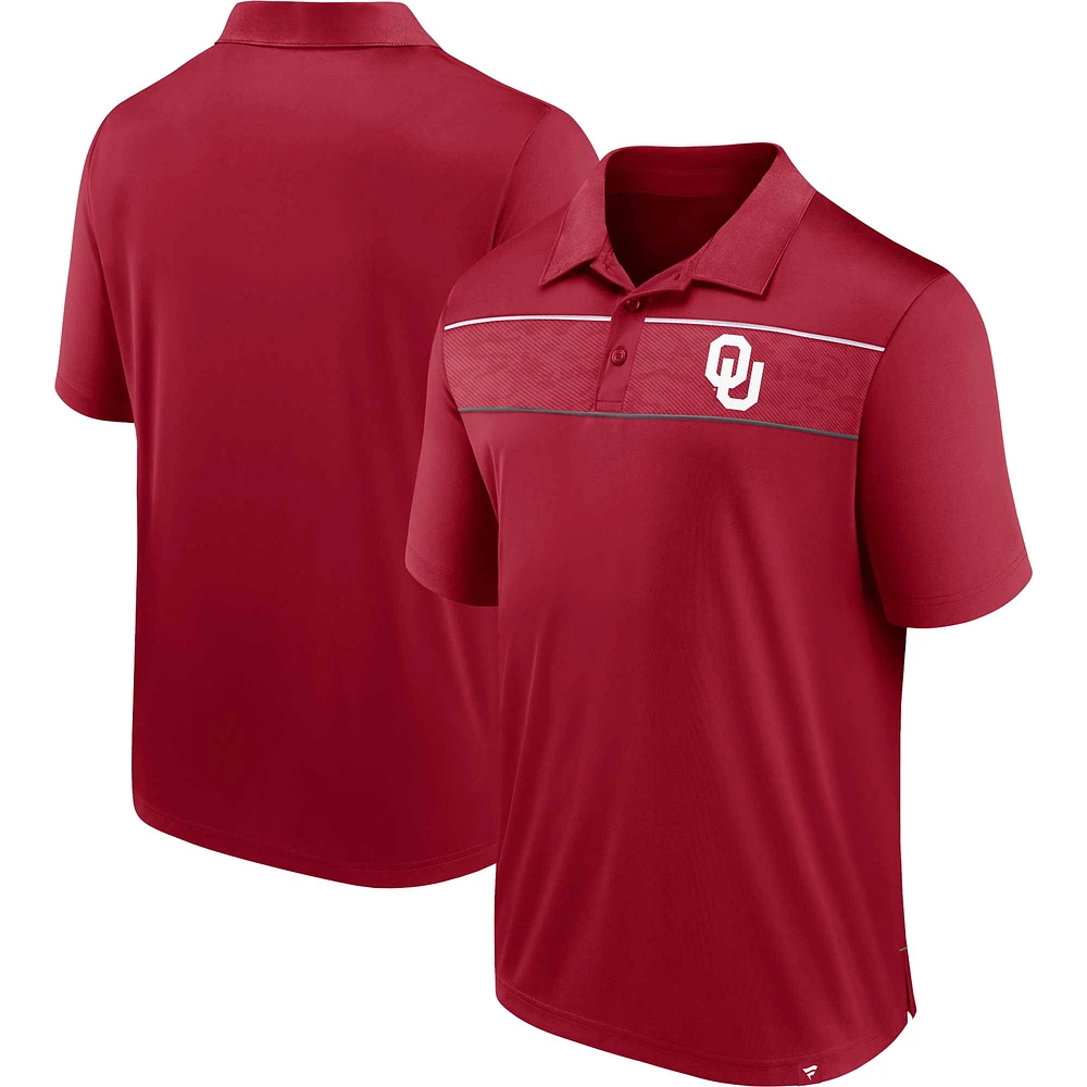 Men's Fanatics  Crimson Oklahoma Sooners Defender Polo