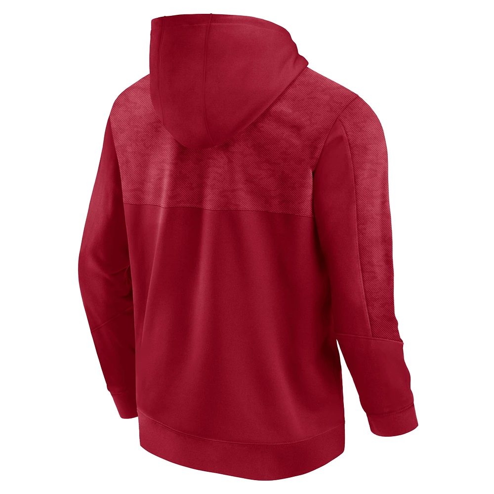 Men's Fanatics Crimson Oklahoma Sooners Defender Pullover Hoodie