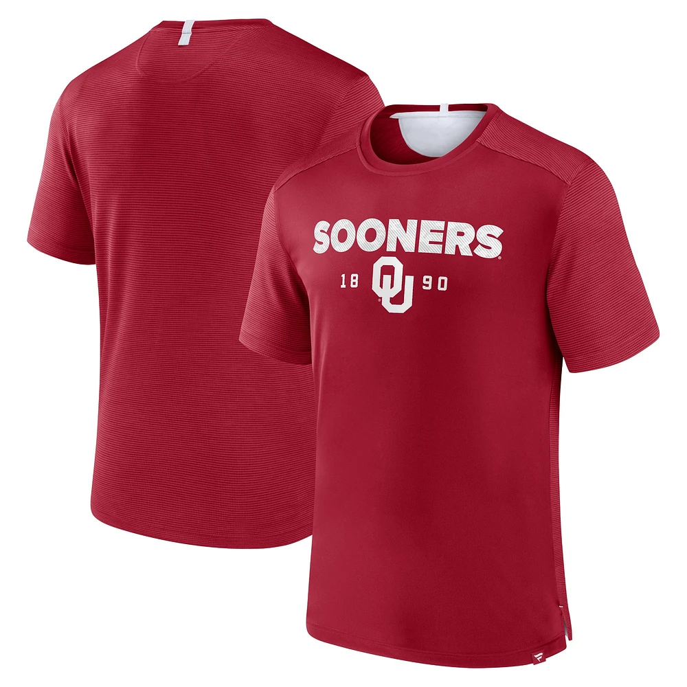 T-shirt Fanatics Crimson Oklahoma Sooners Defender Rush pour hommes