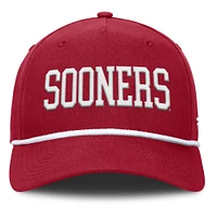 Men's Fanatics Crimson Oklahoma Sooners Foul Ball Rope Adjustable Hat
