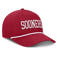 Men's Fanatics Crimson Oklahoma Sooners Foul Ball Rope Adjustable Hat