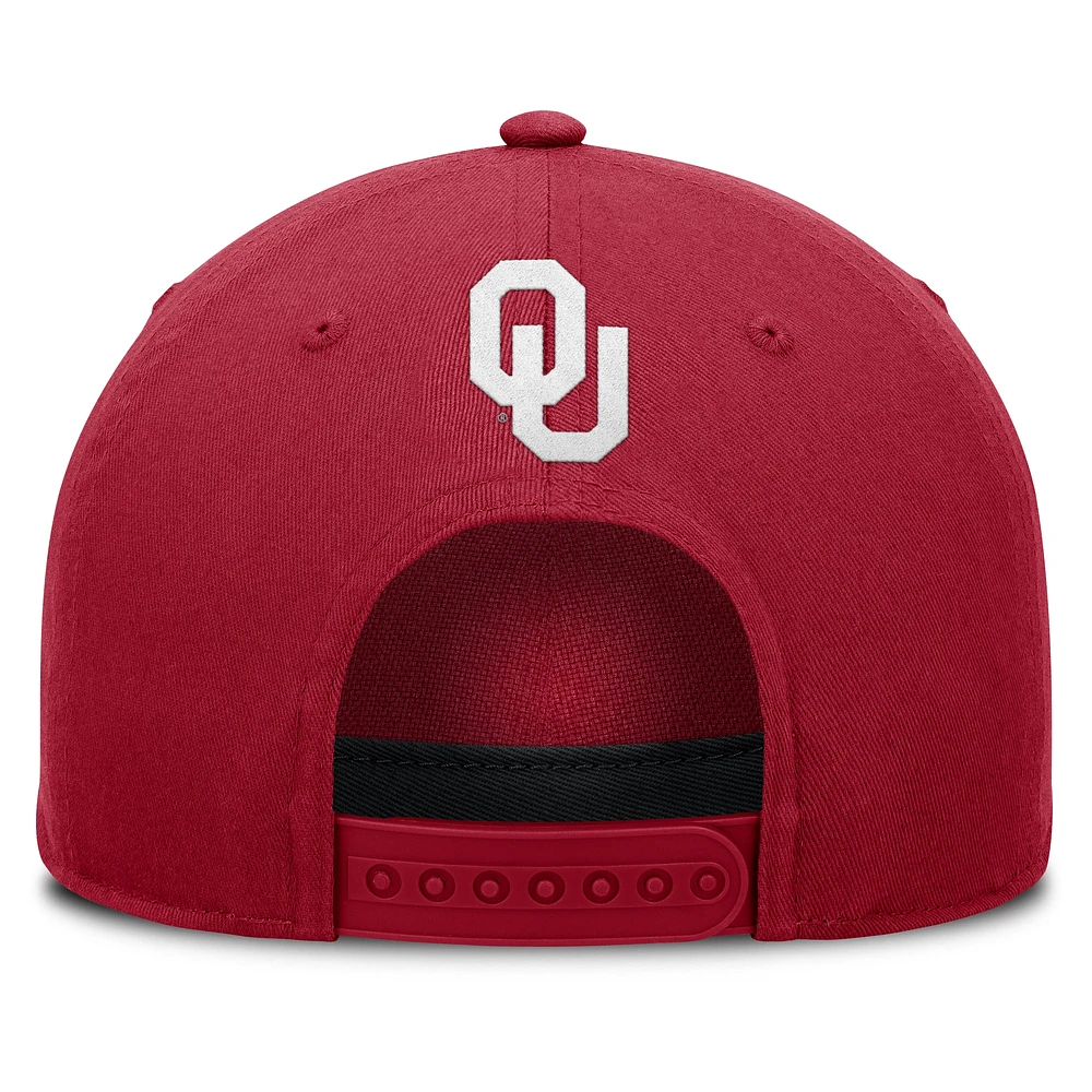 Men's Fanatics Crimson Oklahoma Sooners Foul Ball Rope Adjustable Hat