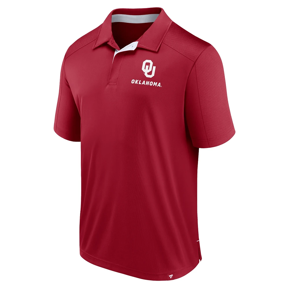 Men's Fanatics Crimson Oklahoma Sooners Fundamental Defender Polo