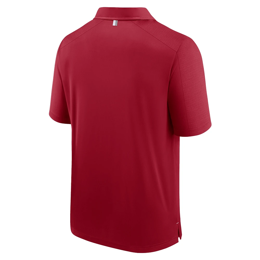 Polo Fundamental Defender pour homme Fanatics Crimson Oklahoma Sooners