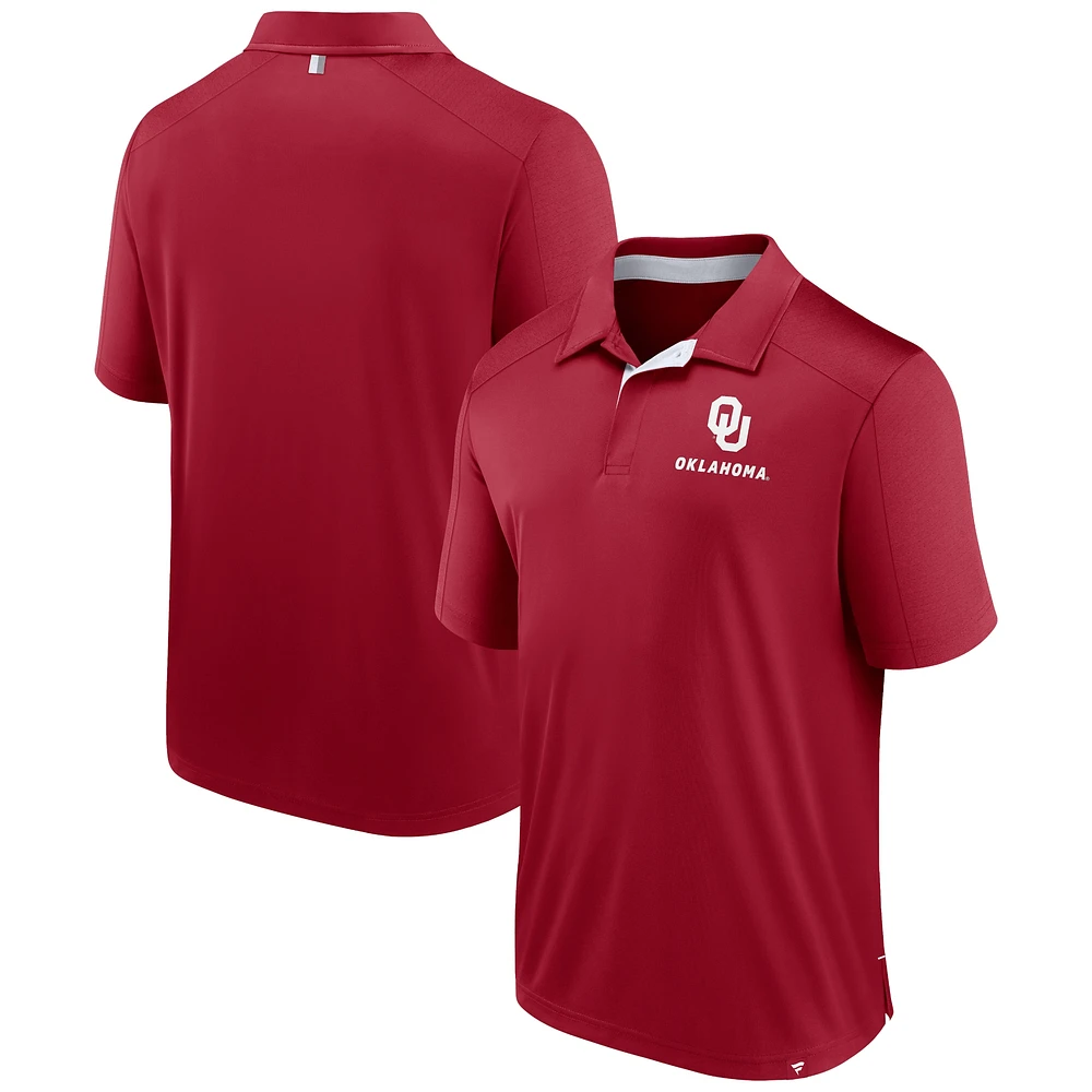 Men's Fanatics Crimson Oklahoma Sooners Fundamental Defender Polo