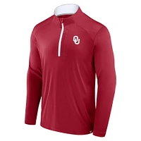 Veste zippée à quart de zip Fundamental Defender pour homme la marque Fanatics Crimson Oklahoma Sooners